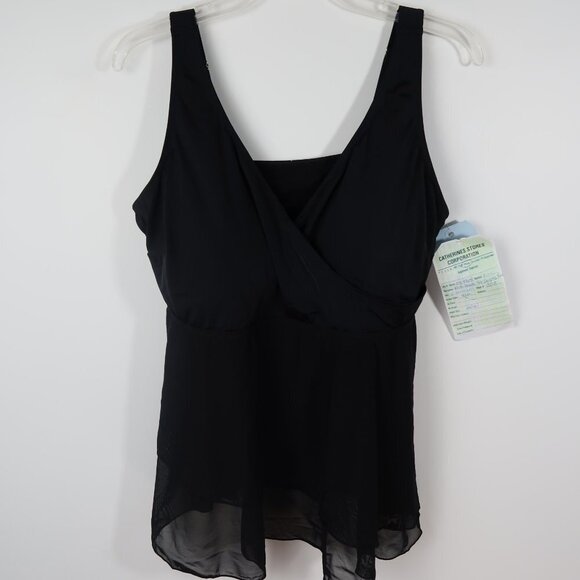 Catherines Plus Swimsuit Top Black 20W - Picture 1 of 9